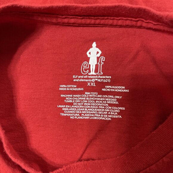 Elf Red Short Sleeved Men’s or Unisex Will Ferrell Christmas‎ T-Shirt Size XXL - Picture 4 of 8